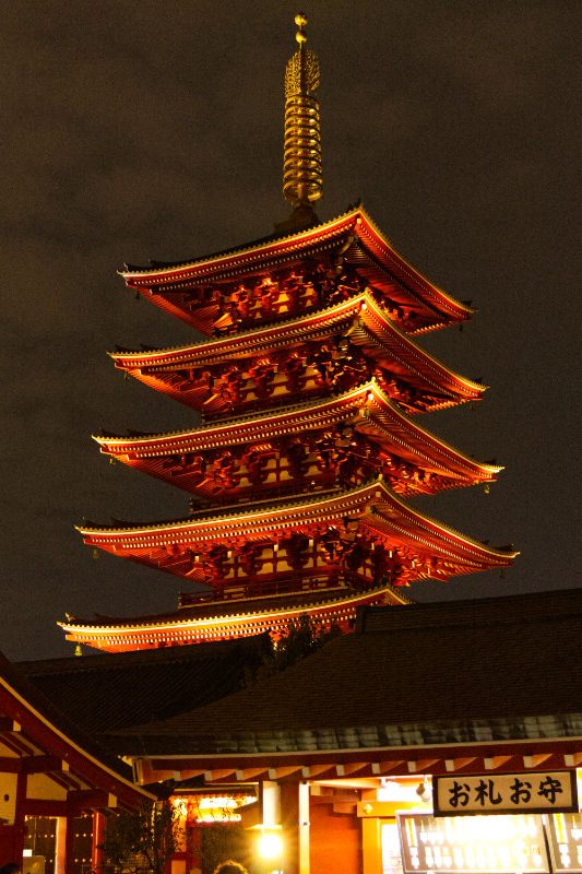Temple at night